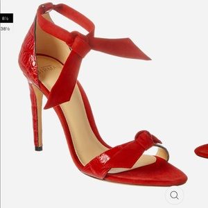 ALEXANDRE BIRMAN CLARITA 105 CROC-EMBOSSED LEATHER SANDAL.  Size 38.5